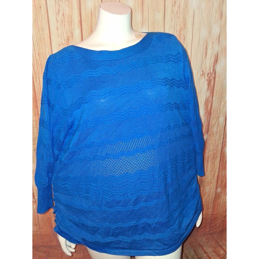 Lane Bryant Blue 3/4 Sleeve Blouse Sz 18/20